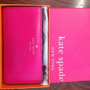 Kate Spade Bright Pink Leather Wallet