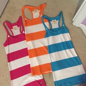 Bundle!! 3 Hollister SoCal Stretch Striped tanks