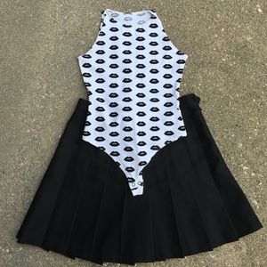 AA black lips bodysuit
