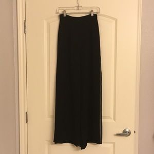 Joseph Ribkoff Blk Crepe Layer Pants Sheer Overlay