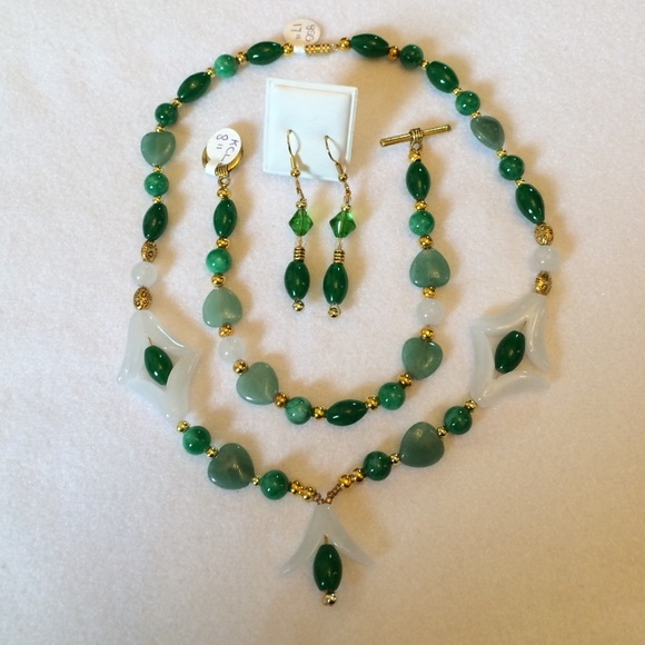 FINAL SALE PRICE Handmade Colors of Jade Jewelry Set