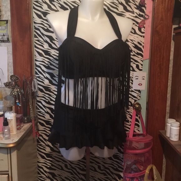 Fringe Push-up Top w/ Skirt Bottom NWOT