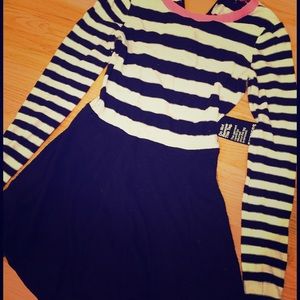 Express stripe blocked sweater dress