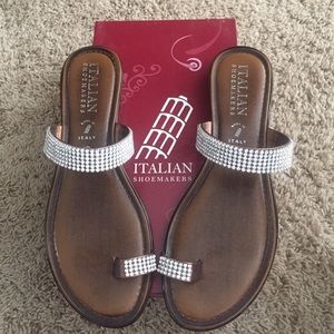 Italian Shoemakers bronze sandal with bling