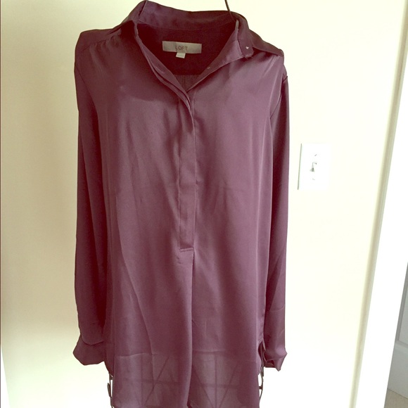 Silk burgundy tunic XXS - Picture 1 of 2
