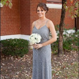 Adrianna Papell Embellished Blouson Beaded Gown