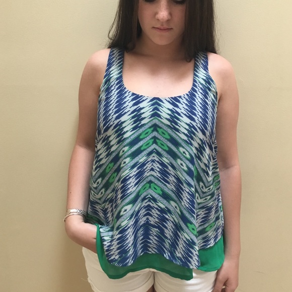 Blue/Green Top: Anthropologie