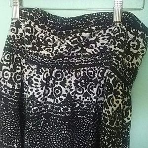 Black & White Medallion Strapless Dress