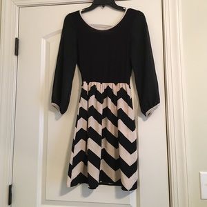 Black chevron dress