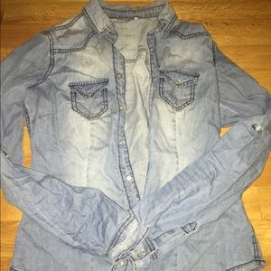Denim button up