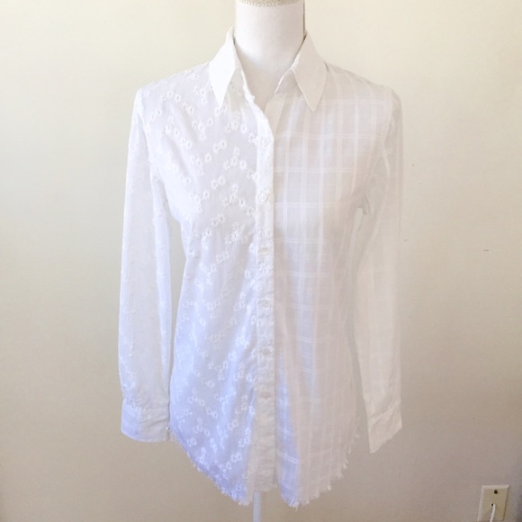 Anthropologie Eyelet Button Down XS - Picture 2 of 4
