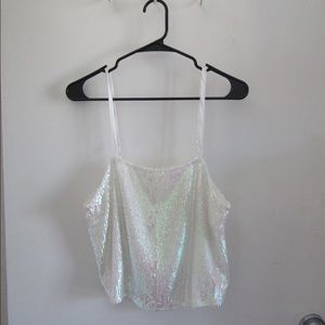 Mustard Seed Glitter Crop Top