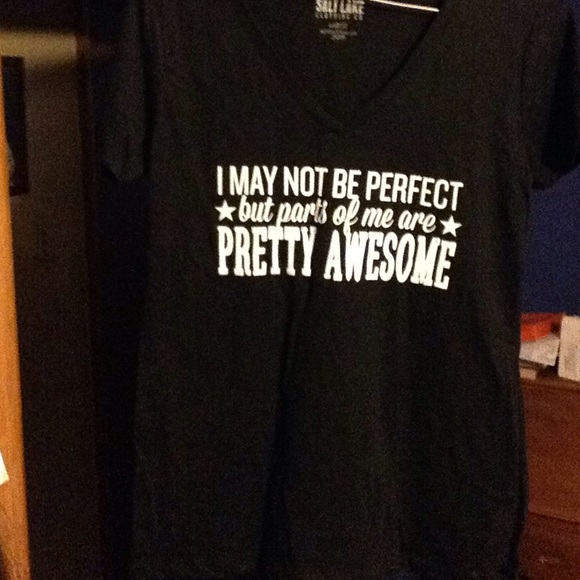 Salt Lake Clothing Tops - I May Not Be Perfect Fitted V Neck❗️1 Left❗️