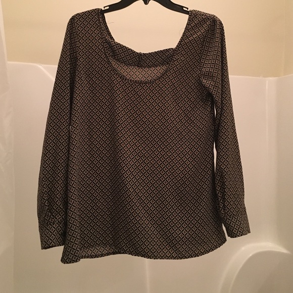 Blouse, silk, printed with sleeves. - Picture 2 of 2