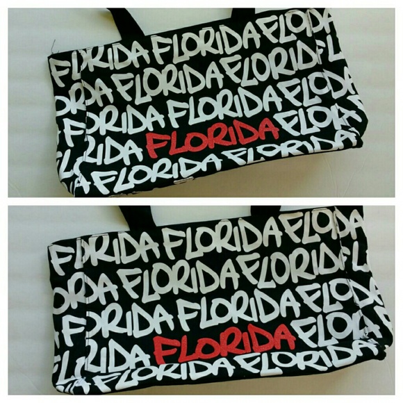NWOT Shoulder Canvas Tote with Florida Print