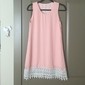 Peach and lace dress