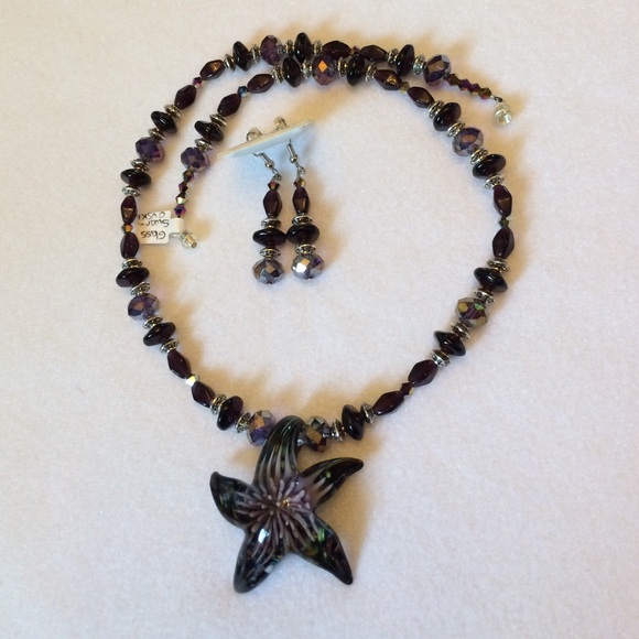 FINAL SALE PRICE Handmade Lampwork, Swarovski & Glass Bead 2 Pc Set - Picture 1 of 4