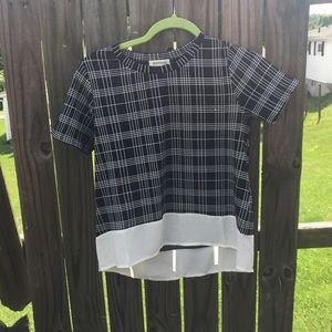 two tiered striped blouse