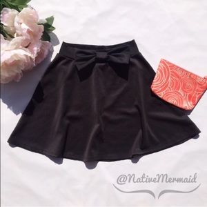 Black Bow Skater Skirt