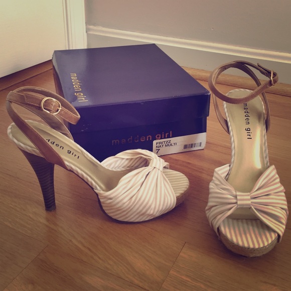 Madden Girl Nude Heels Sz 7