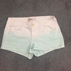 Mint and white tye dye shorts