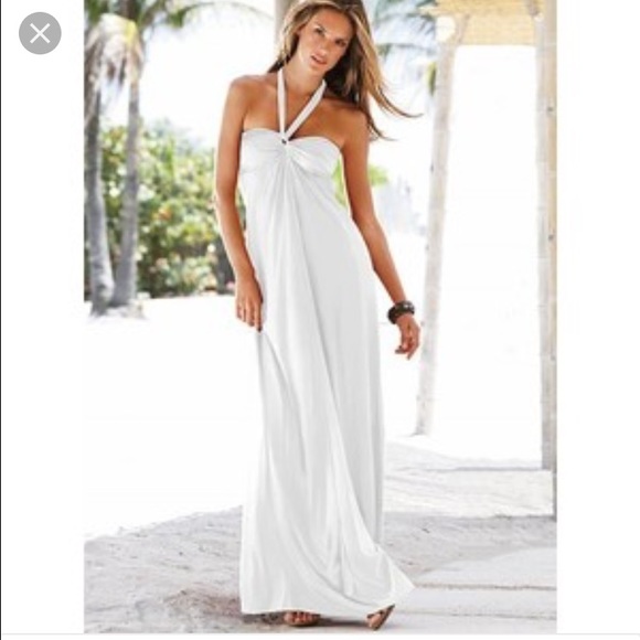VS White Halter Bra Top Maxi