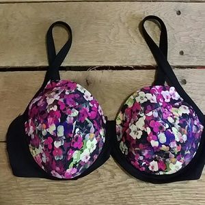 S4A Floral and Black Bikini Top