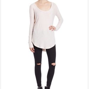 FREE PEOPLE Long Sleeve High-Low Thermal Tunic LRG