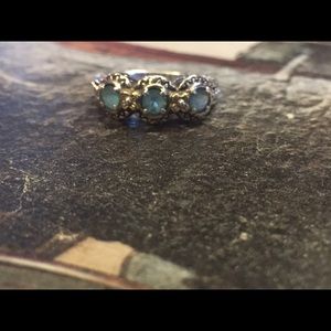 Barbara Bixby ring. Sterling silver 18kt & topaz