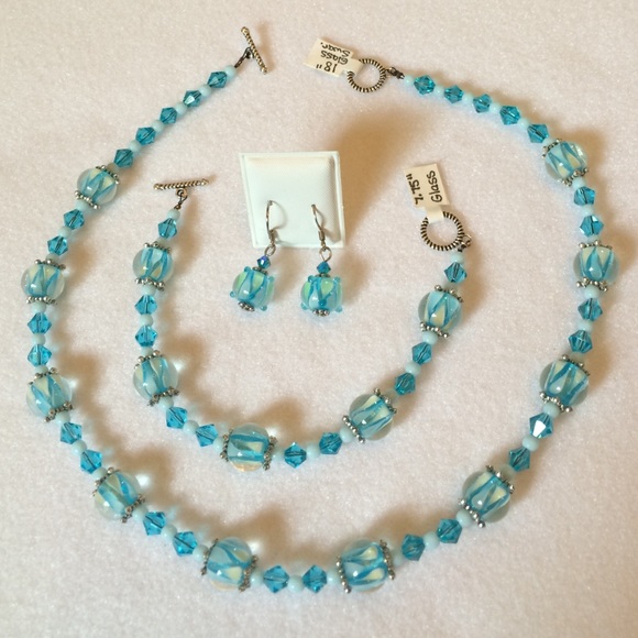 FINAL SALE PRICE Handmade OOAK Lampwork & Swarovski Jewelry Set