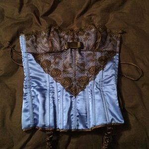 Sexy blue, laced corset