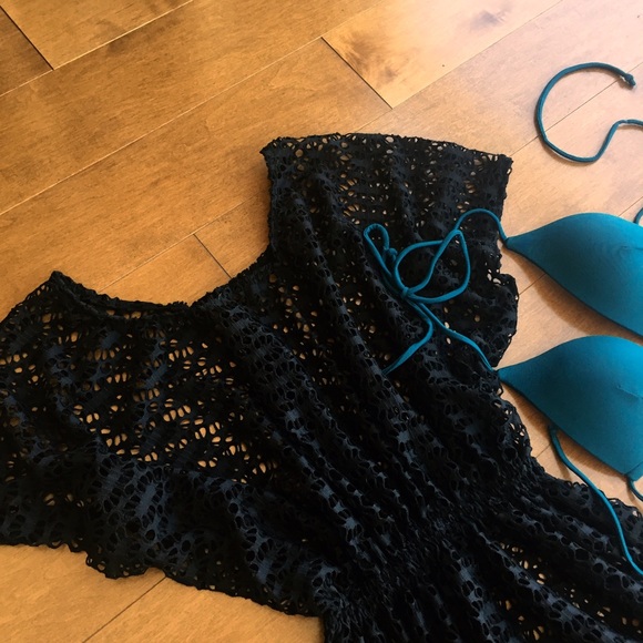 SOLD 7/9 - Black swim coverup dress
