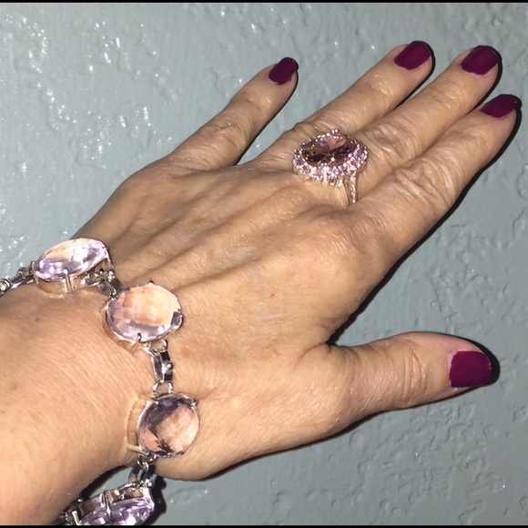 💗MULTI LIGHT PINK KUNZITE STONE BRACELET➖STERLING
