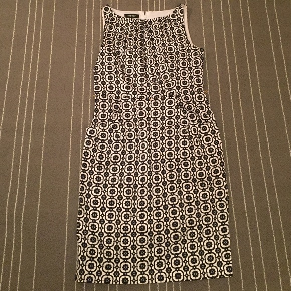 Navy & White Nine West Shift Dress