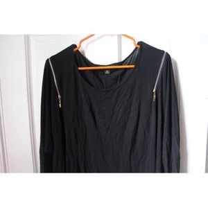 Black top with gold zipper trim