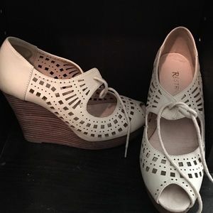 Restricted. Peep toe wedge