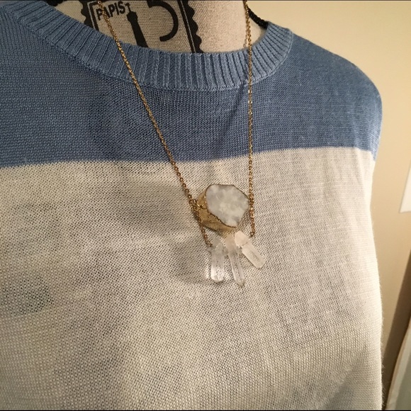 🌻SALE🌻DRUZY and CRYSTAL NECKLACE !! NWT - Picture 3 of 3
