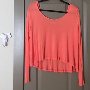 Lush brand peach flowy crop top