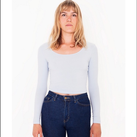 American Apparel Sky Blue Crop Top