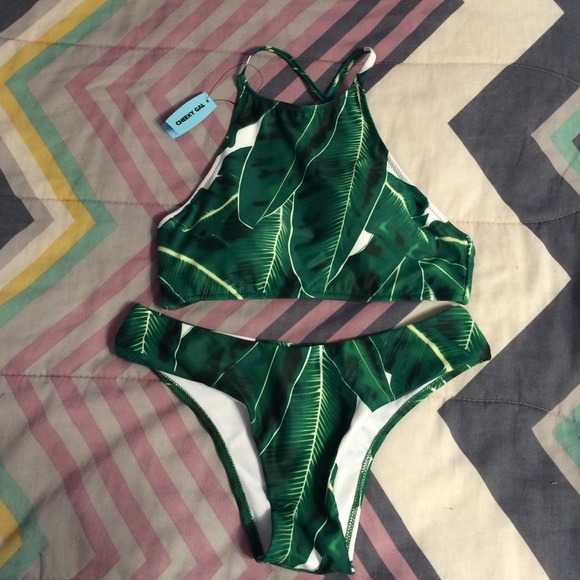 Forest Leaves Halter Bikini
