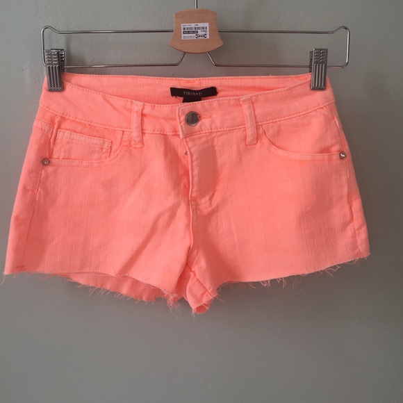 Forever 21 neon peach shorts
