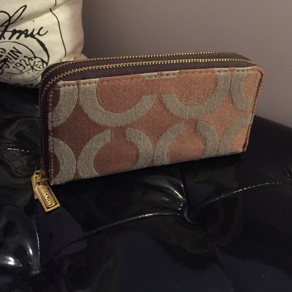 Coach double zip wallet