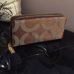 Coach double zip wallet