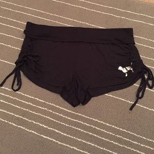 Black 'Pink' Sleep Shorts