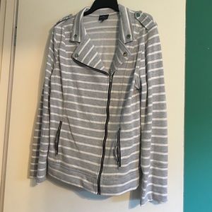 Market & Spruce Elissa Terry Striped Moto Jacket