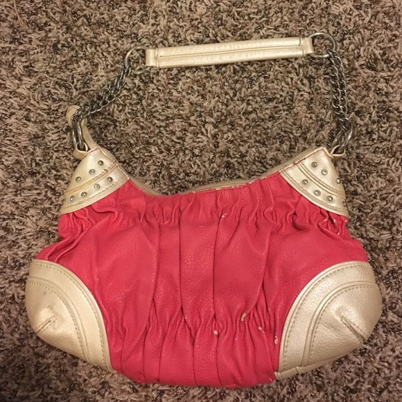 Fleur De Lis pink and white embellished purse - Picture 2 of 3