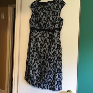 Chaps Black Lace Dress