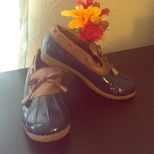 Navy Blue Duck Boot Rain Shoes