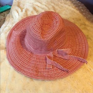 Red gingham sunhat from Greece