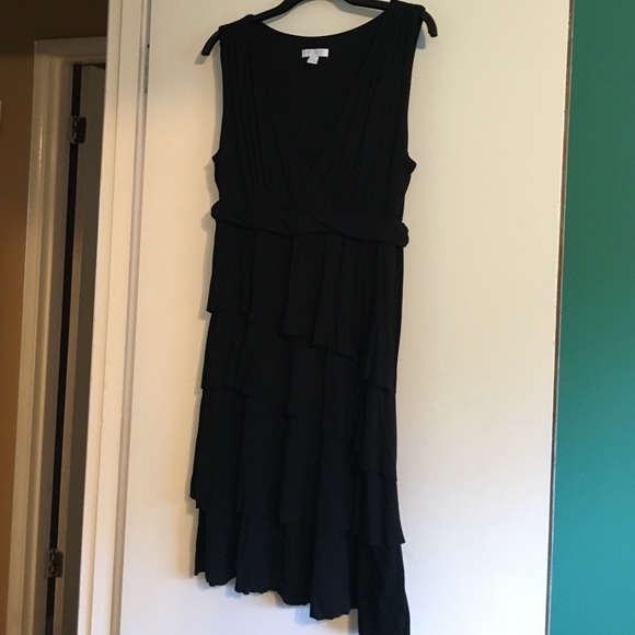 New York & Company Black Ruffled Dress